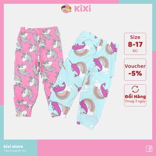 Quần thu đông cho bé trai bé gái KiXi quần dài cotton mềm đẹp nhiều hoạ tiết cho bé mặc nhà CMQD02