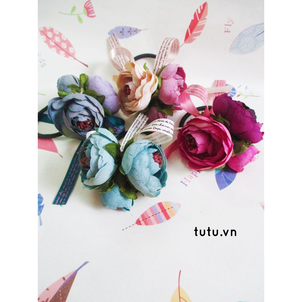HOA TRÀ LỤA LÀM PHỤ KIỆN TÓC, VÒNG HOA, TRANG TRÍ NỘI THẤT PKC-018