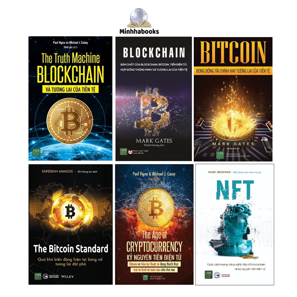 Sách -Combo 6 cuốn Bitcoin+Kỷ Nguyên Tiền Điện Tử+The Truth Machine+ Blockchain+The Bitcoin Standard+NFT