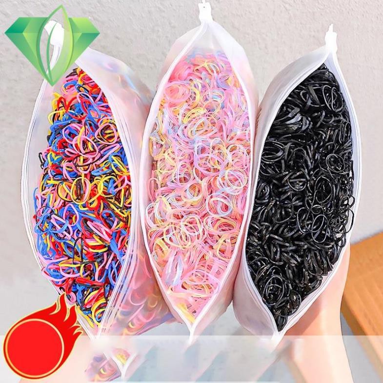 Dây Buộc Tóc SOLANO Dây Chun Buộc Tóc Set 1000 Chun Buộc Tóc Màu Sắc Cho Bé Gái FA-001286