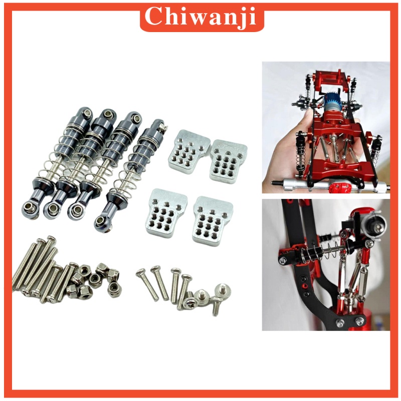 Set 4 Phụ Kiện Giảm Xóc Bằng Nhôm Cho Xe Điều Khiển RC 1 / 16 WPL C14 C24 MN90