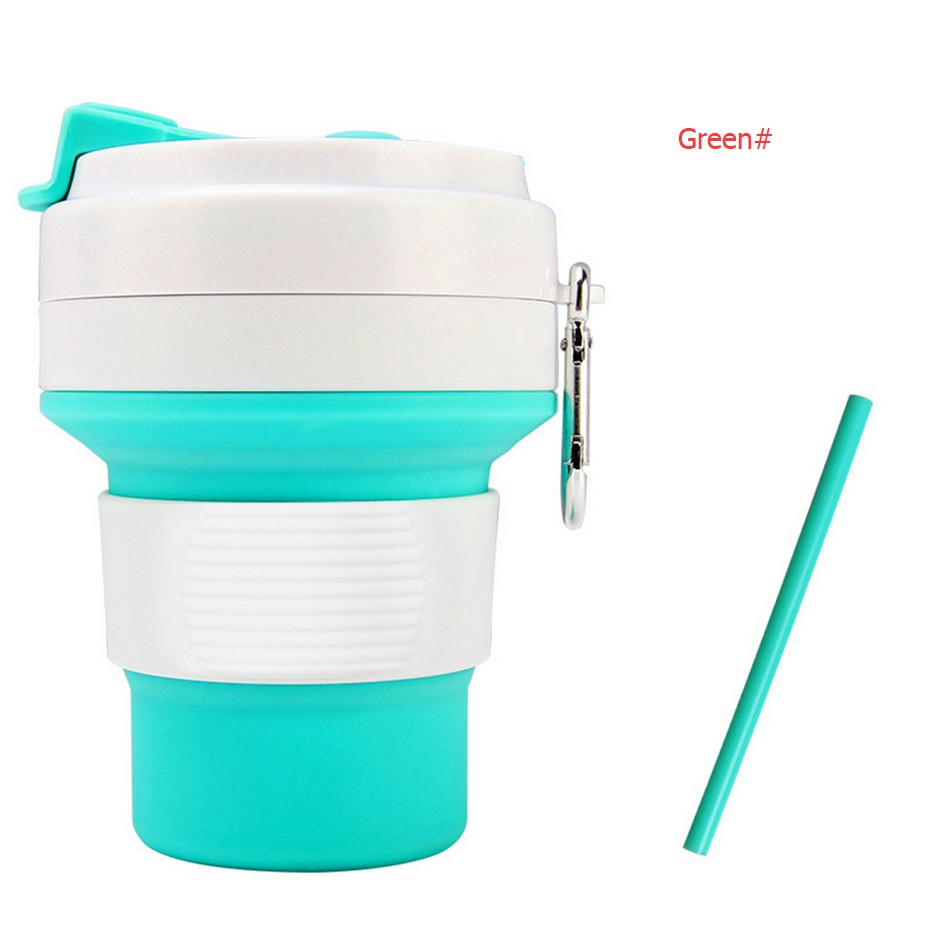 Cốc uống nước silicone gấp gọn tiện lợi 350/550ml cho dã ngoại