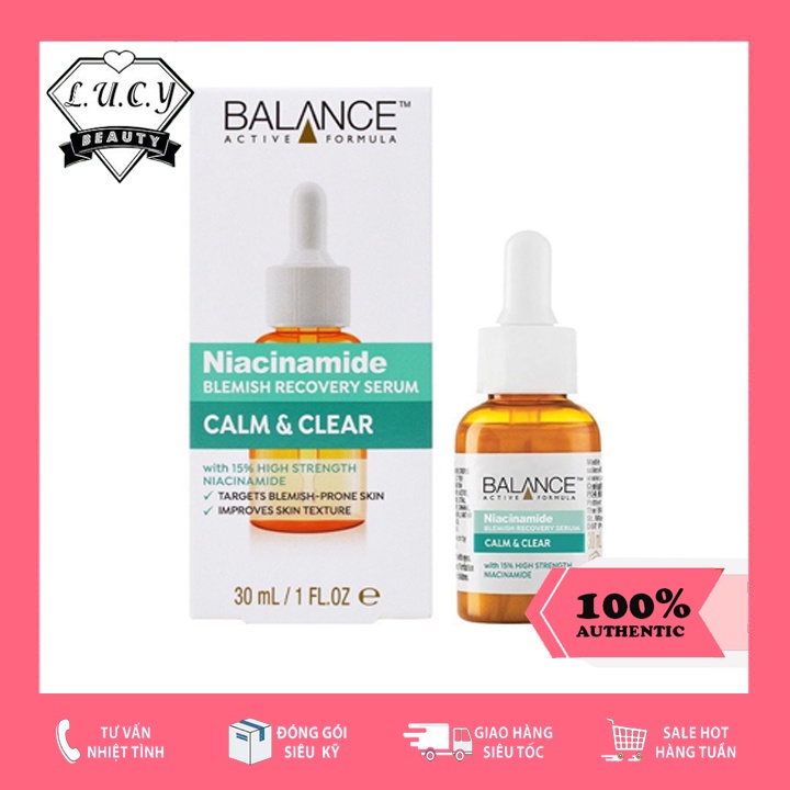 Hàng UK- Tinh Chất Giảm Mụn Mờ Thâm Balance Active Formula Niacinamide 15% Blemish Recovery Serum 30ML Chính Hãng 100%