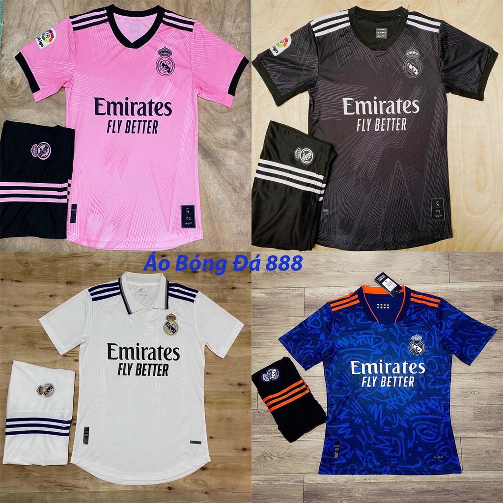 Áo Bóng Đá CLB Real Madrid - Thun Thái Cao Cấp - Co Giãn 4 Chiều