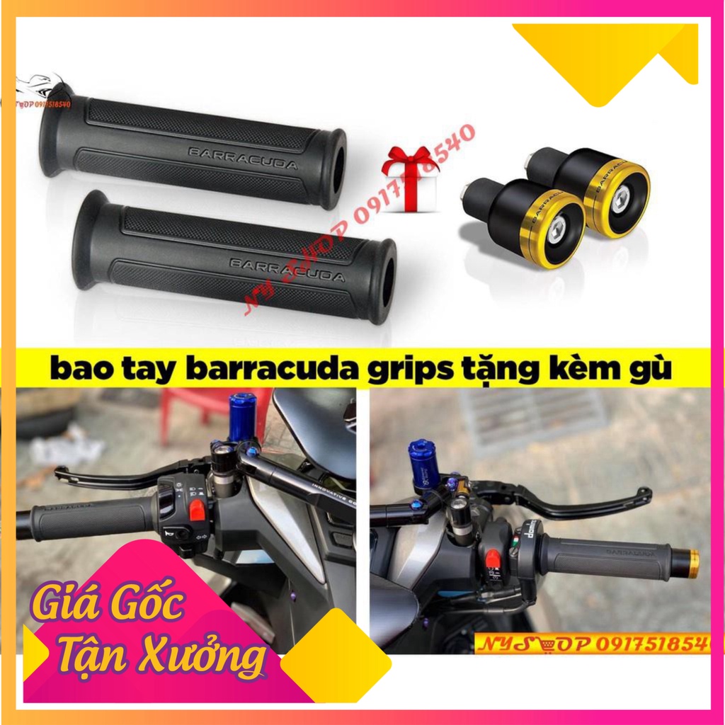Bao tay xe máy BARRACUDA tặng kèm gù nhôm nhiều màu  (Ảnh Sp thật)