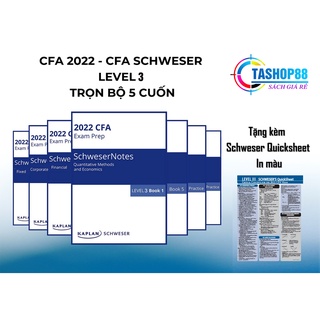 Cfa 2022 - cfa schweser level 3 trọn bộ 5q - bản đẹp - đóng gáy xoắn - tặng tập in màu schweser
