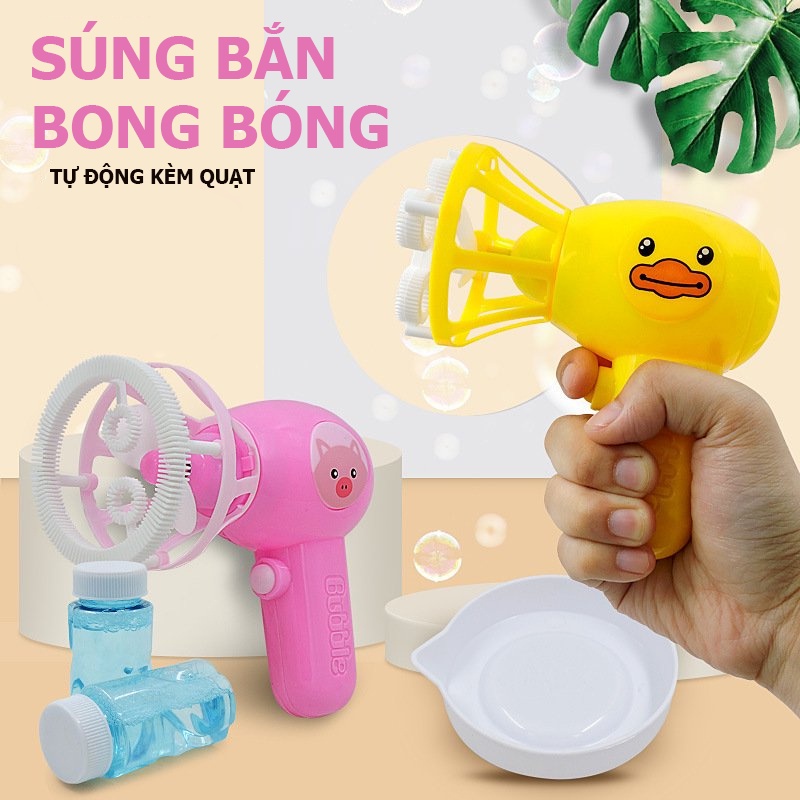 Đồ chơi bắn bong bóng dùng pin tự động, thiết kế hoạt hình ngộ nghĩnh, đồ chơi quà tặng cho bé Poco Home (Có sẵn pin)