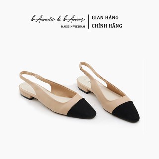 Sandal Bít Mũi Nữ bAimée & bAmor Quai Hậu Gót Vuông Bệt 1.5cm Mũi Tròn Đế Bằng - MS1517