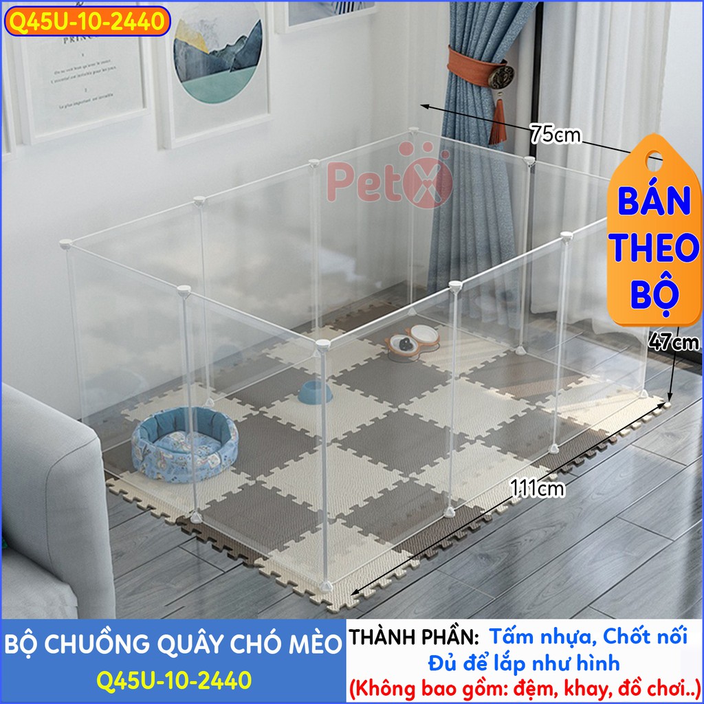 Quây chuồng chó mèo lắp ghép PetX nuôi thú cưng sơn tĩnh điện giá rẻ-13