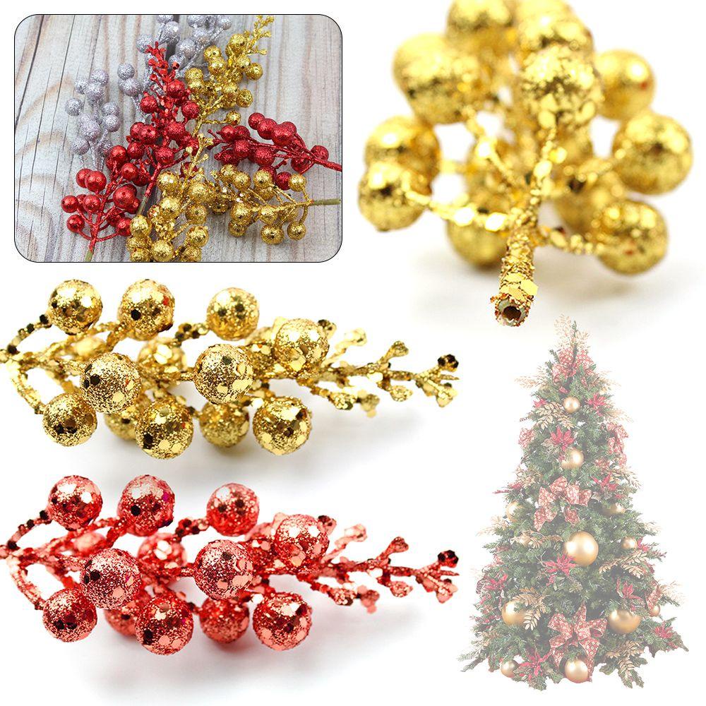 Set 24 / 10 Nhánh Quả Mọng Nhân Tạo Trang Trí Tiệc Cưới / Giáng Sinh DIY