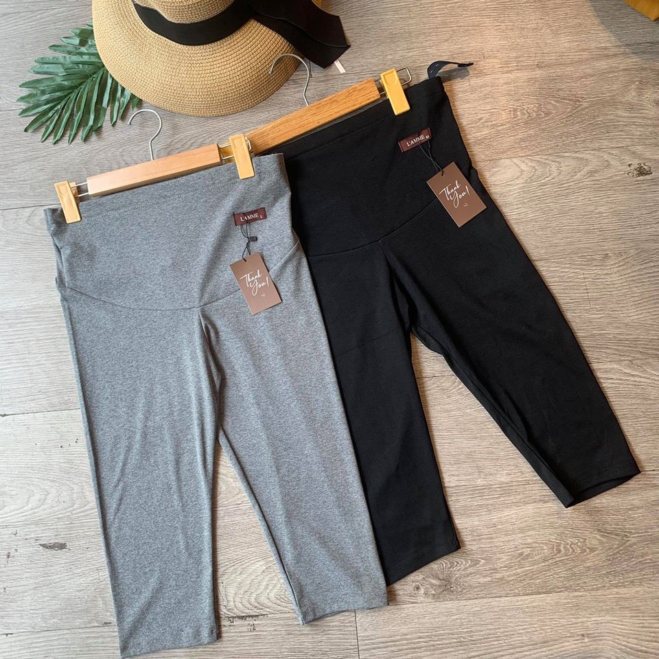 Quần legging bầu cạp chun hè cho mẹ bầu thoải mái khi ở nhà, tự tin khi xuống phố thiết kế bởi LAMME