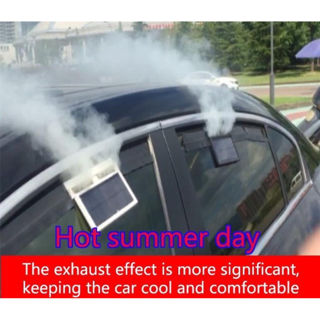 Quạt năng lượng mặt trời gài cửa chống nóng cho xe hơi