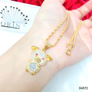 Dây chuyền nữ dạng xoắn mặt heo đính đá bền màu thiết kế cao cấp Orin D4572