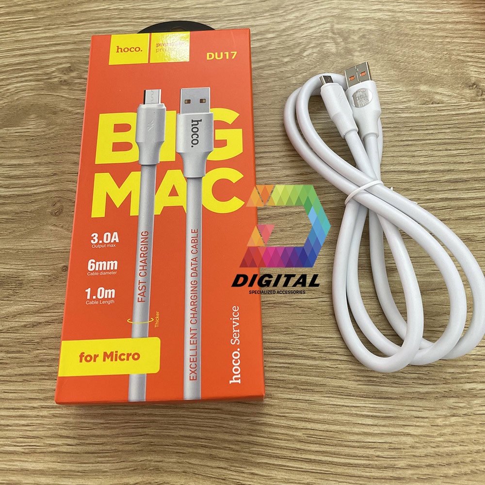 Cáp Sạc Nhanh Cổng Micro USB Hoco DU17 Chính Hãng Dài 1 Mét