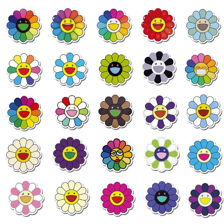 Sticker SUN FLOWER nhựa PVC không thấm nước, dán nón bảo hiểm, laptop, điện thoại, Vali, xe, Cực COOL #115