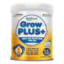 1 lon Sữa Non Nutifood Growplus Vàng 1+ loại bột 850g