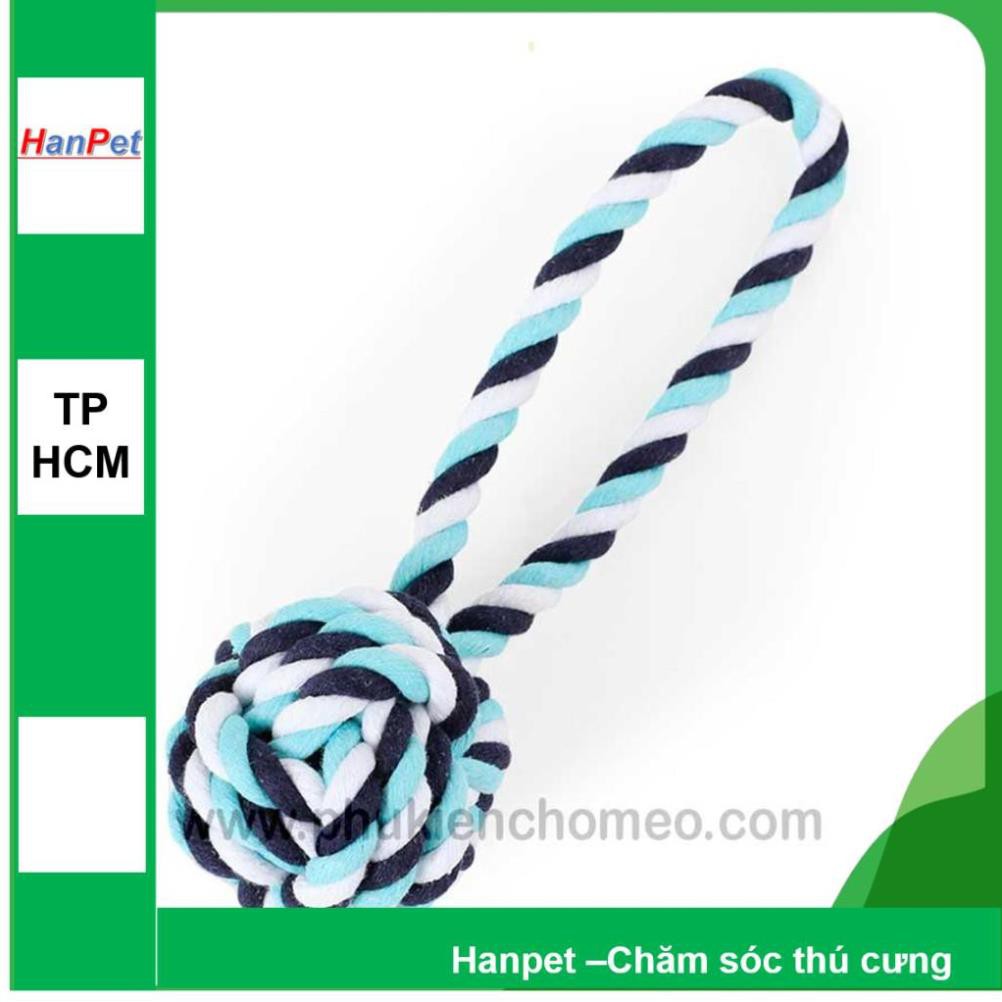 Hanpet.GV- 206- Bóng thừng tay cầm ngắn (- 4711516) đồ chơi chó mèo