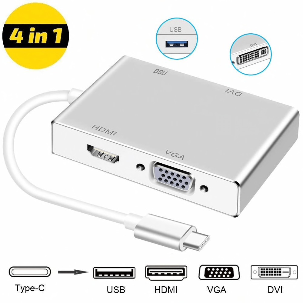 Cáp Chuyển Type-C ra HDMI/VGA/DVI/USB 3.0