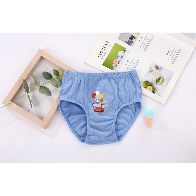 Hộp 5 quần lót bé trai Hàn Quốc 100% cotton mẫu Xe buýt Cute Tayo