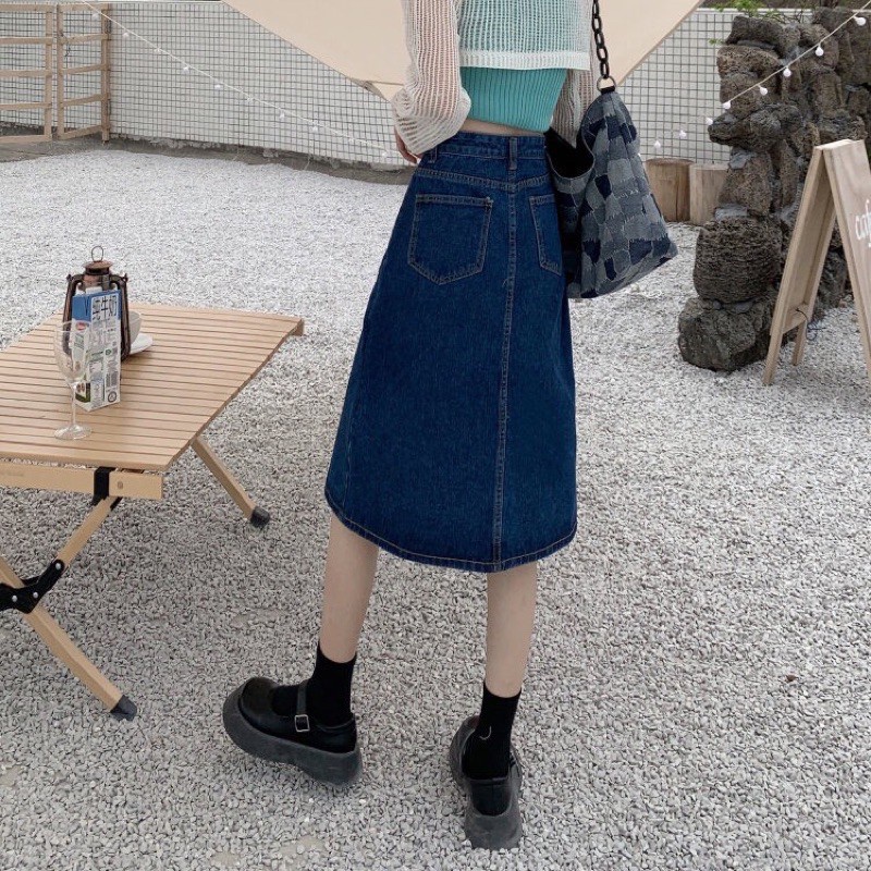 CHÂN VÁY JEAN XANH XẺ DÀI QUA GỐI_A4