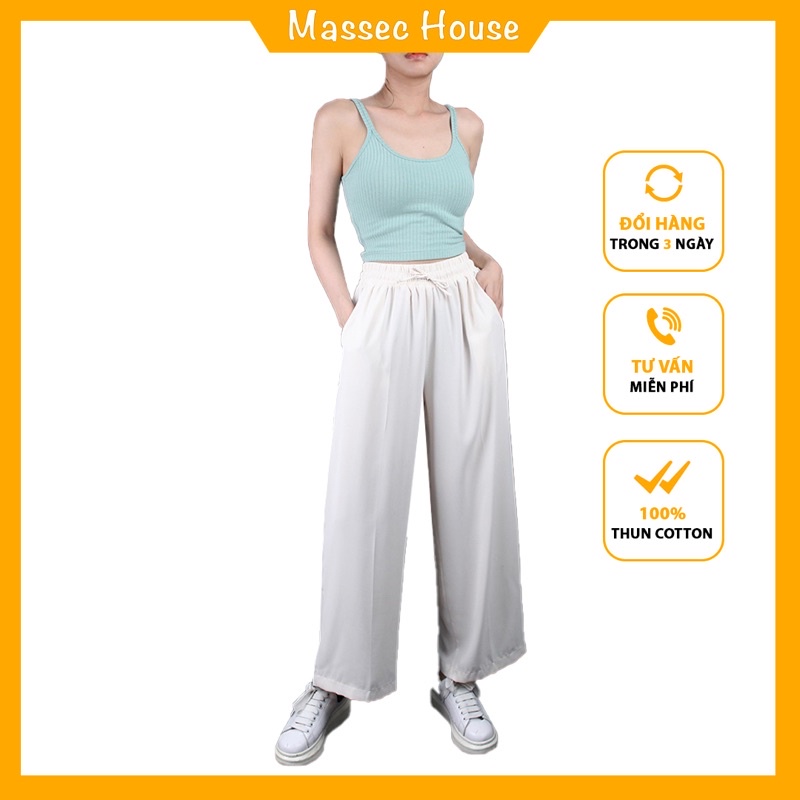 Áo Croptop Nữ Hai Dây [FREESHIP] Áo Dây Thun Gân Co Giãn Ôm Body Năng Động - Massec House - GG2203