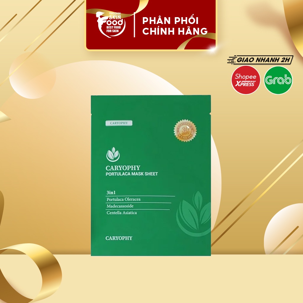 Mặt Nạ Miếng Làm Dịu, Phục Hồi Dành Cho Da Dầu Mụn Caryophy Portulaca Mask Sheet
