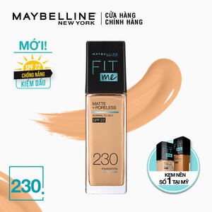 [Đã bán hơn 300 chai] - Kem Nền Maybelline Mịn Nhẹ Kiềm Dầu Chống Nắng 30ml Fit Me Matte Poreless Foundation SPF 22