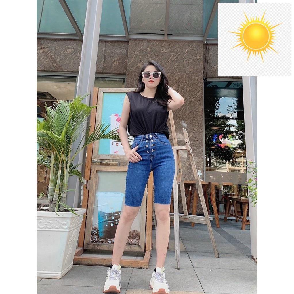 ️🎽 Quần jean ngố / lửng BIGSIZE lưng cao, co dãn mạnh lửng cao 8 nút đẹp dành cho người béo 3794 ️🎽