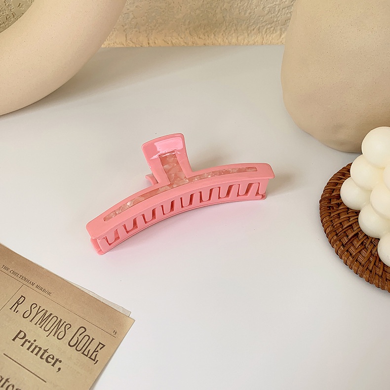 (0398) Cặp Tóc Chữ Nhật Mặt Phối Vân Đá Nhựa Vintage Hàn Quốc