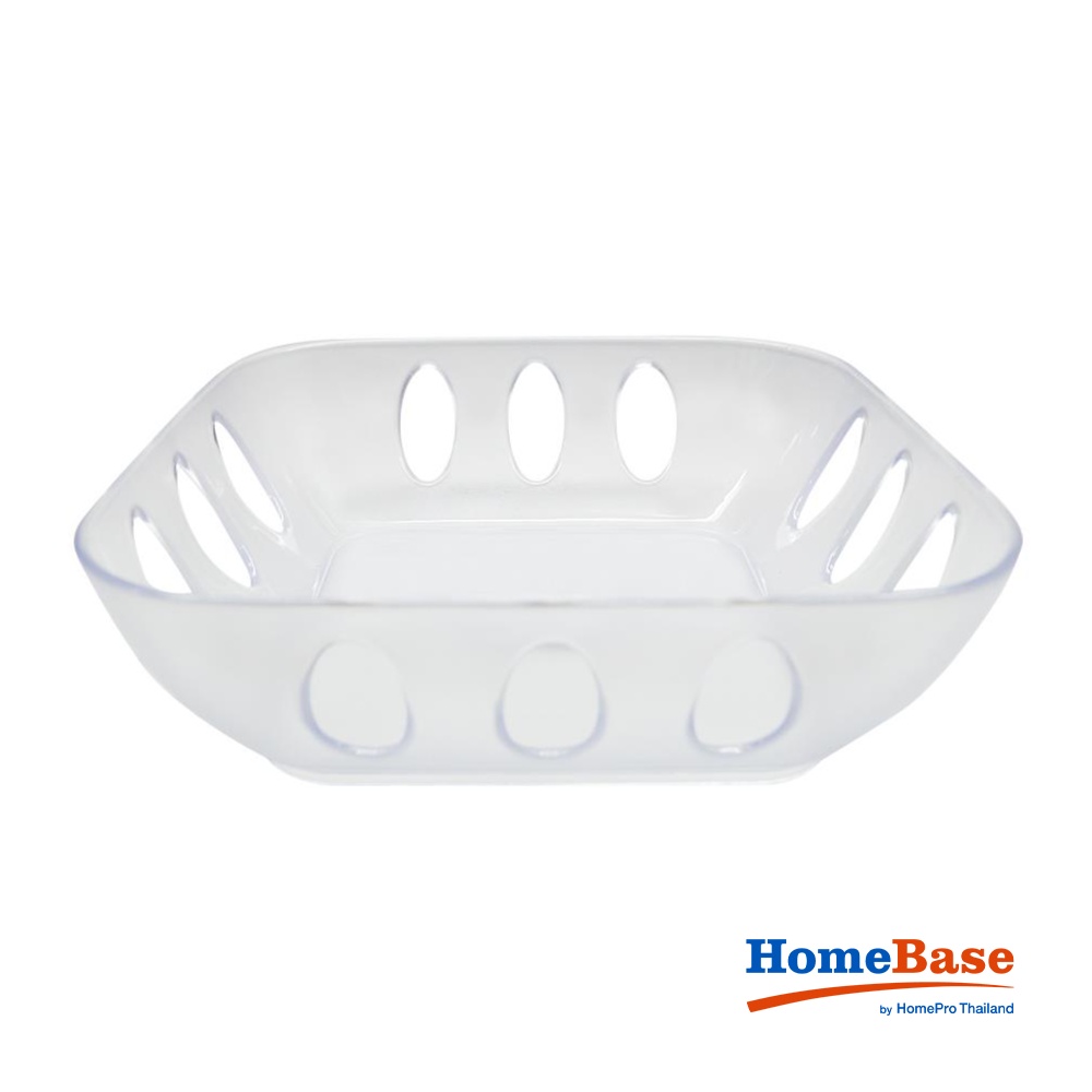 HomeBase REANGWA Giỏ đựng đồ hình vuông nhỏ bằng nhựa 8114TTN Thái Lan W19.8xD19.8xH6.3 Cm trong suốt
