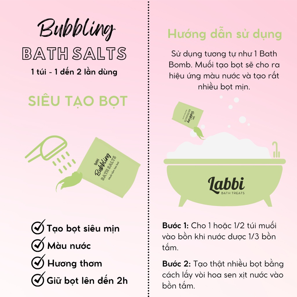 SUMMER GARDEN [Labbi] Tạo bọt bồn tắm / Muối tắm tạo bọt / Bubble Salts