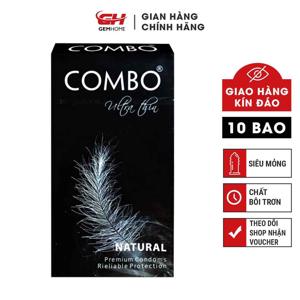 Bao Cao Su Combo Siêu Mỏng Ultra Thin (Hộp 10 Chiếc) Gemhome