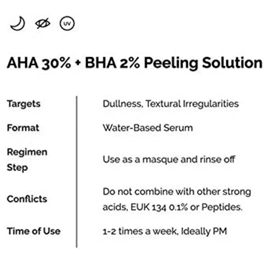Serum tẩy tế bào chết hóa học tinh chất trái cây AHA 30% + BHA 2% | BigBuy360 - bigbuy360.vn
