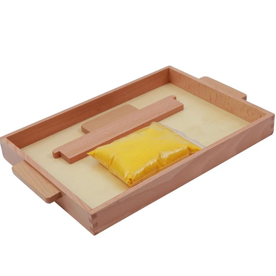 Giáo cụ Montessori - Khay cát viết chữ - Khuôn cát viết chữ