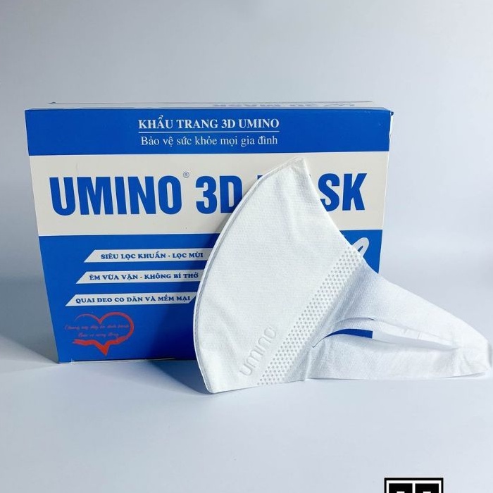 Khẩu trang y tế 3D Mask UMINO cao cấp (Hộp 50 cái)