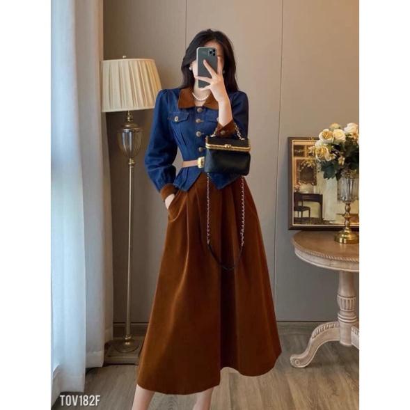 ❤️❤️SÉT CV NHUNG+ÁO BÒ KÈM THẮT LƯNG _v3tshop