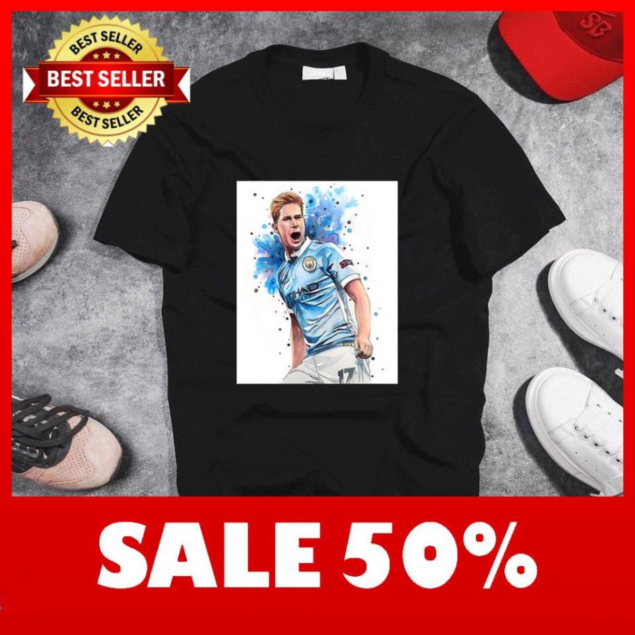 Áo Thun In Hình Kevin De Bruyne Mã 13 - Áo In Hình Cầu Thủ Bóng Đá