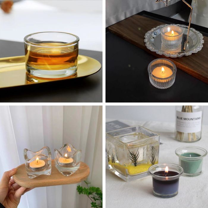 Ly Đựng Nến Thủy Tinh Nhiều Mẫu – Không Nắp