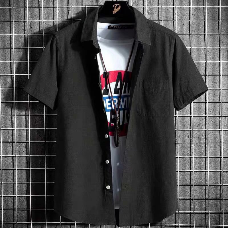 Áo Sơ Mi Nam Tay Ngắn Màu Trơn Thời Trang Hàn Quốc Size S-3Xl | BigBuy360 - bigbuy360.vn