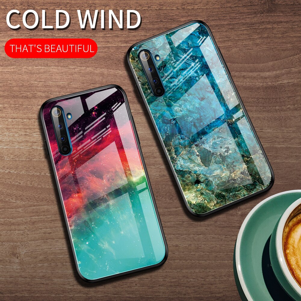 Ốp điện thoại mặt kính cường lực cho oppo realme 3 5 6 7 5i 6i pro x lite realmi 3pro 5pro 6pro xlite