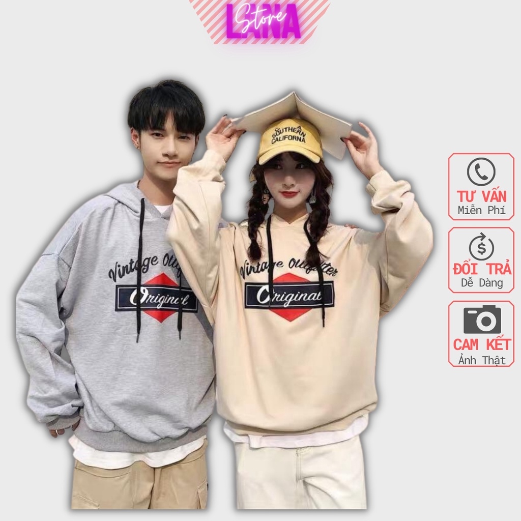 [Freeship Extra] Áo Hoodie Original Chất Nỉ Bông Mịn Đẹp - Form Unisex Nam Nữ Rộng Thoải Mái