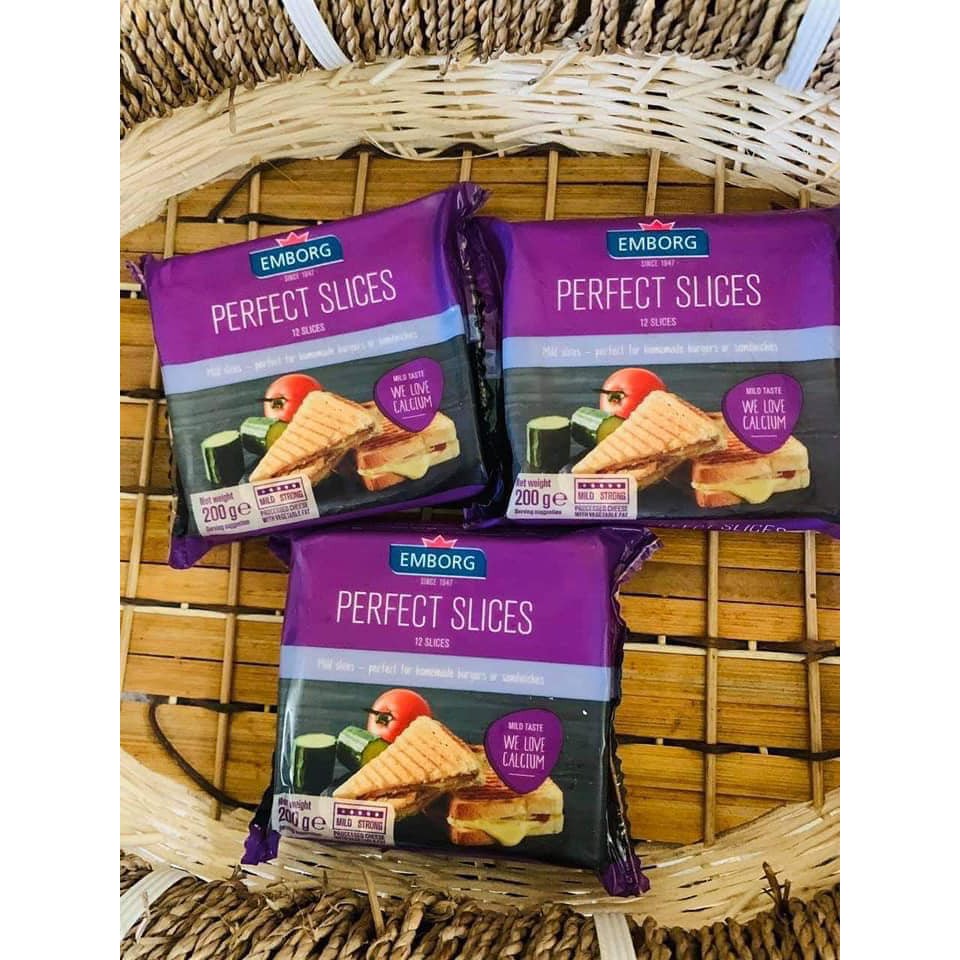 Phô mai cheddar EMBORG dạng lát 200g- 10 lát