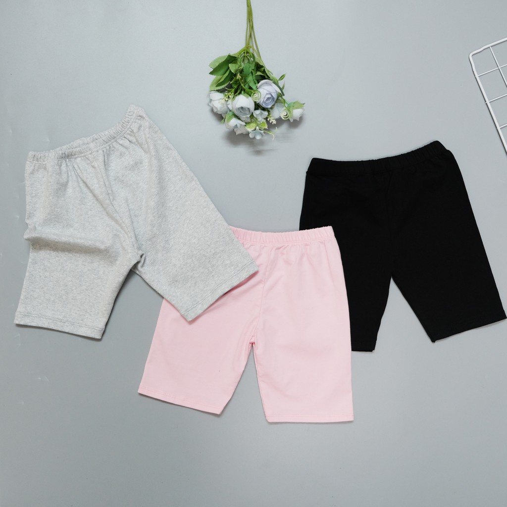 Quần legging bé gái, quần legging đùi chất cotton xuất dư xịn 6 màu cho bé