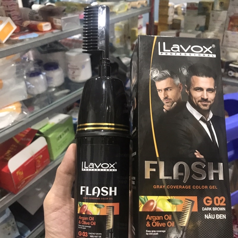 Gel Nhuộm Tóc Phủ Bạc GLASH 100% Bằng Thảo  Dược LAVOX 150ml