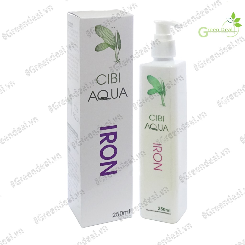 CIBI AQUA - Iron (Chai 250 ml) | Phân nước bổ sung sắt (Fe) cho cây thủy sinh sắc đỏ