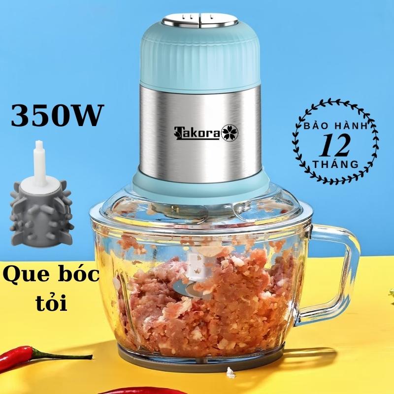 Máy xay thịt cá đa năng cầm tay cao cấp TAKORA, Cối xay thịt thuỷ tinh đa năng, xay thực phẩm, trái cây, hoa quả