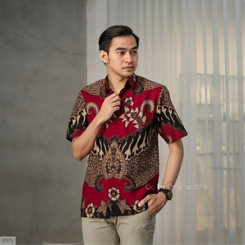 Áo Sơ Mi Cotton Tay Ngắn Họa Tiết Batik Độc Đáo B837