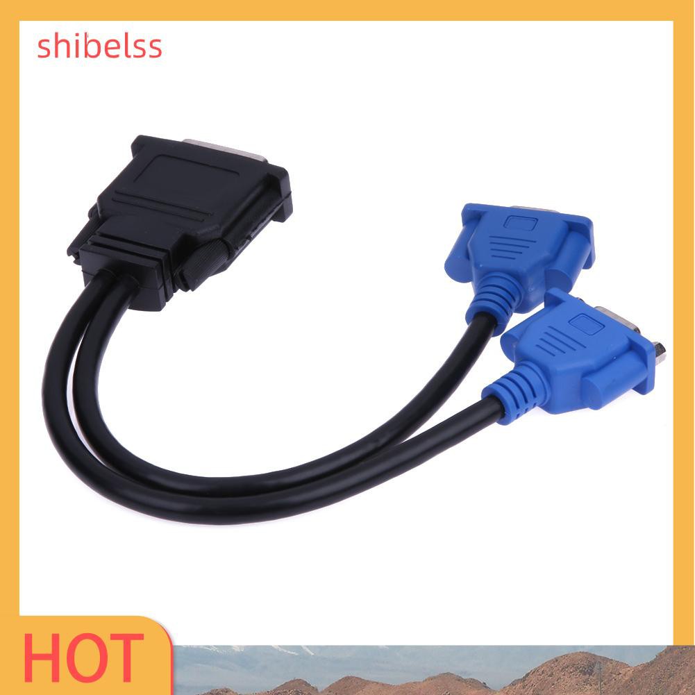 Shibelss DMS-59 Pin Male to 2 VGA 15 Pin Female Splitter Adapter Cable