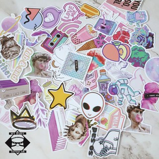(068) Set sticker/hình dán/decal Aesthetic/Vaporwave.