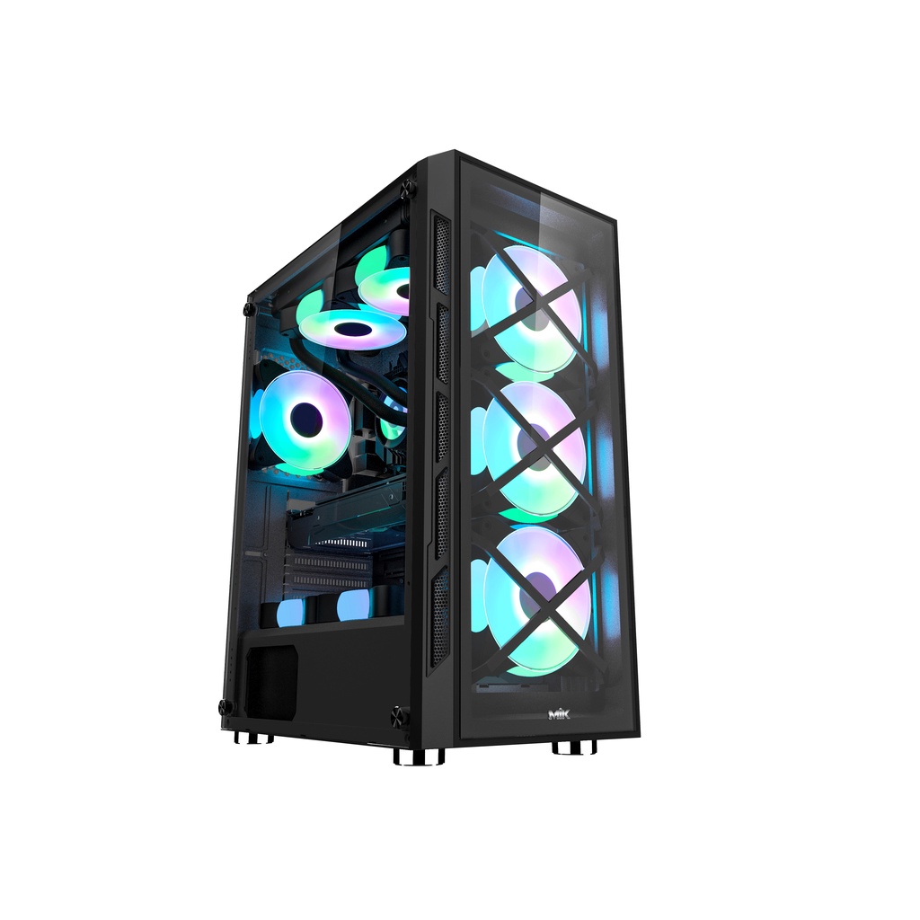 Vỏ case MIK TN10 Kem 3 Fan RGB (nút điều khiển led trên case)